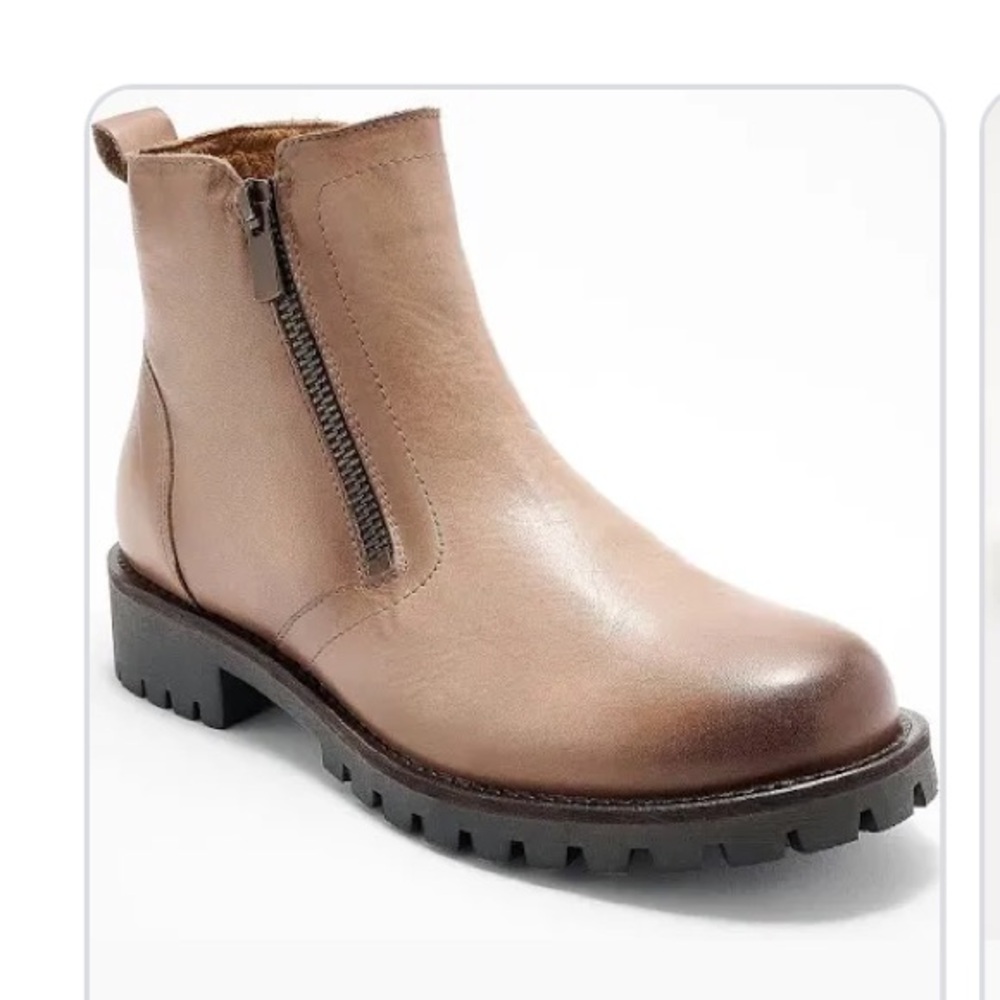 Miz Mooz Alise Brown Leather Ankle Boots Side Zip 9.5